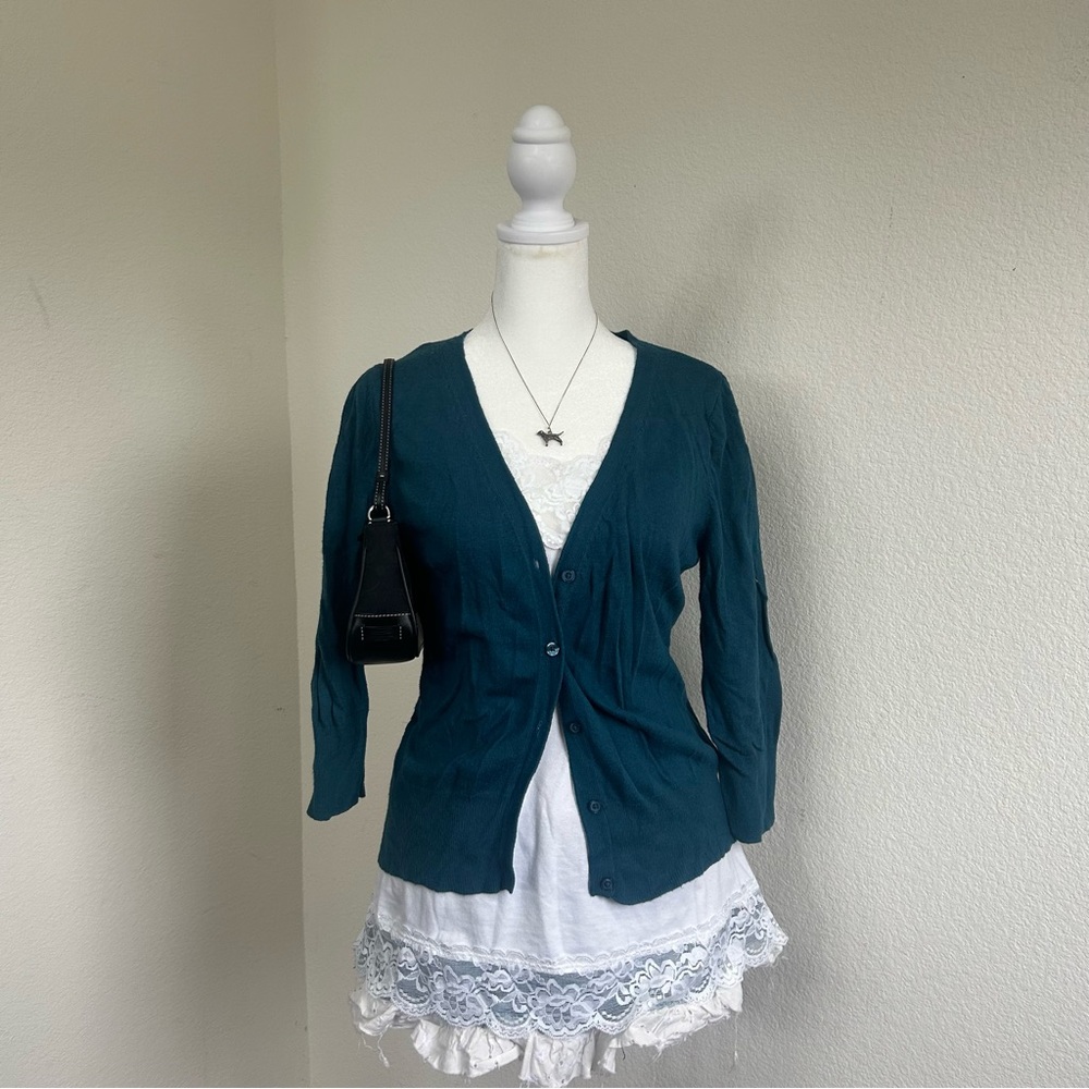 Mossimo Supply Co Blue Green Teal Cardigan